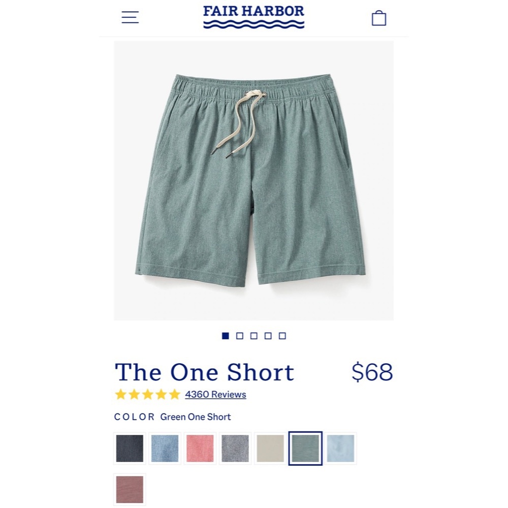 Fair Harbor The One Short NWOT